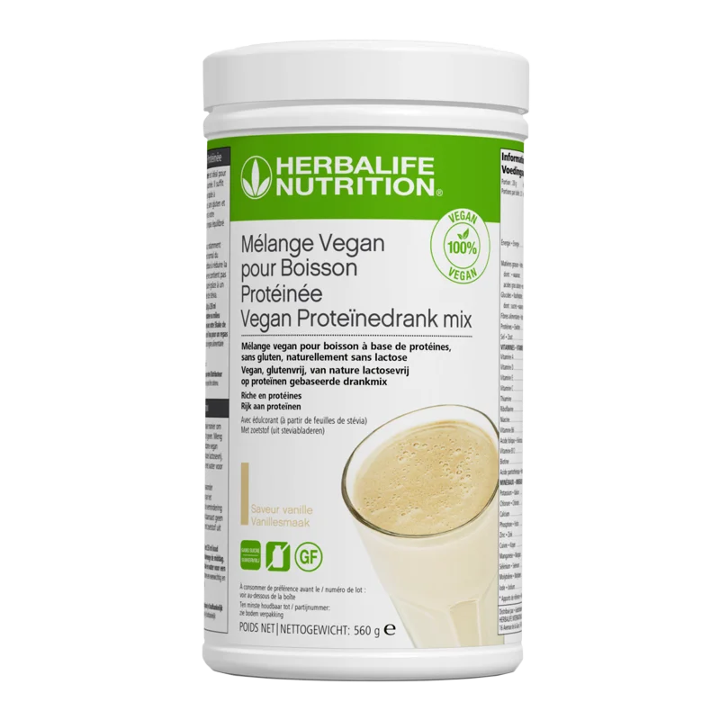 <b>Mélange Végan pour Boisson Protéinée Vanille</b> pour remplacer le lait 560g
